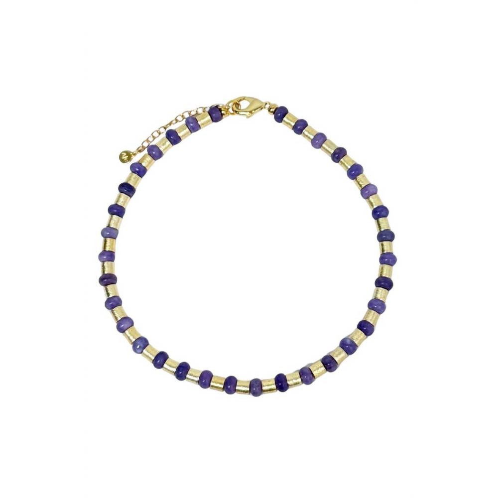 NEW ACCESSORY CONCIERGE women's manhattan collar necklace in purple